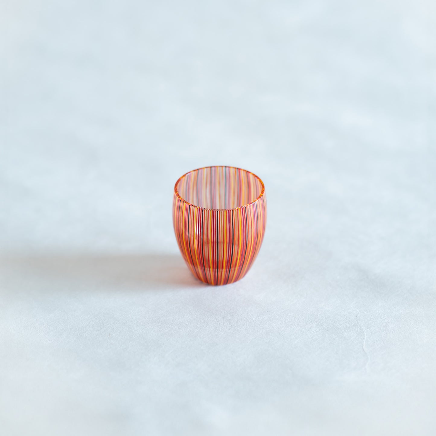 tsubomi Sake-Cup Red with Lines