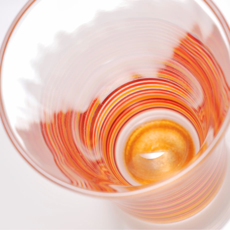 saiun Sake-Cup L Red and Yellow