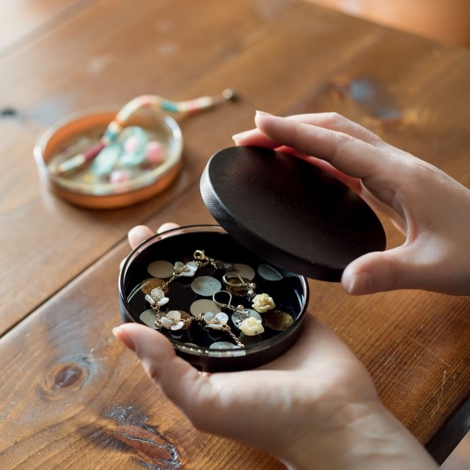 洒落(schale)豆平皿 黒・小丸