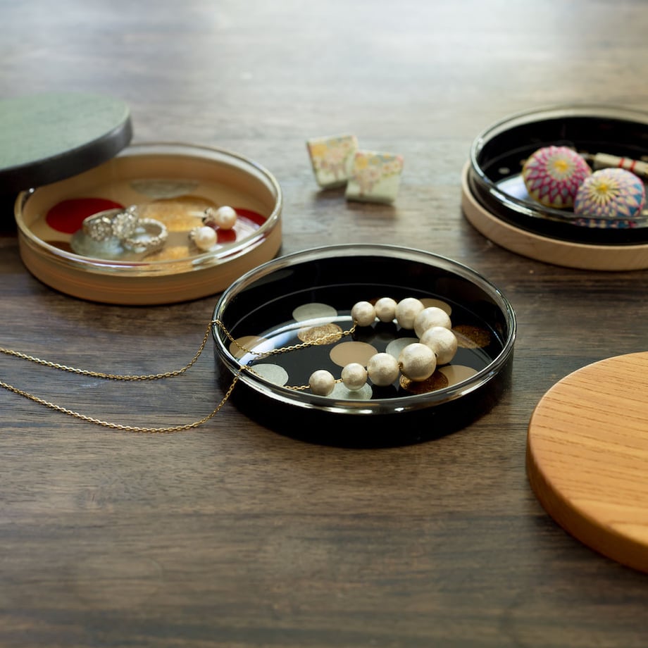 洒落(schale)豆平皿 黒・小丸