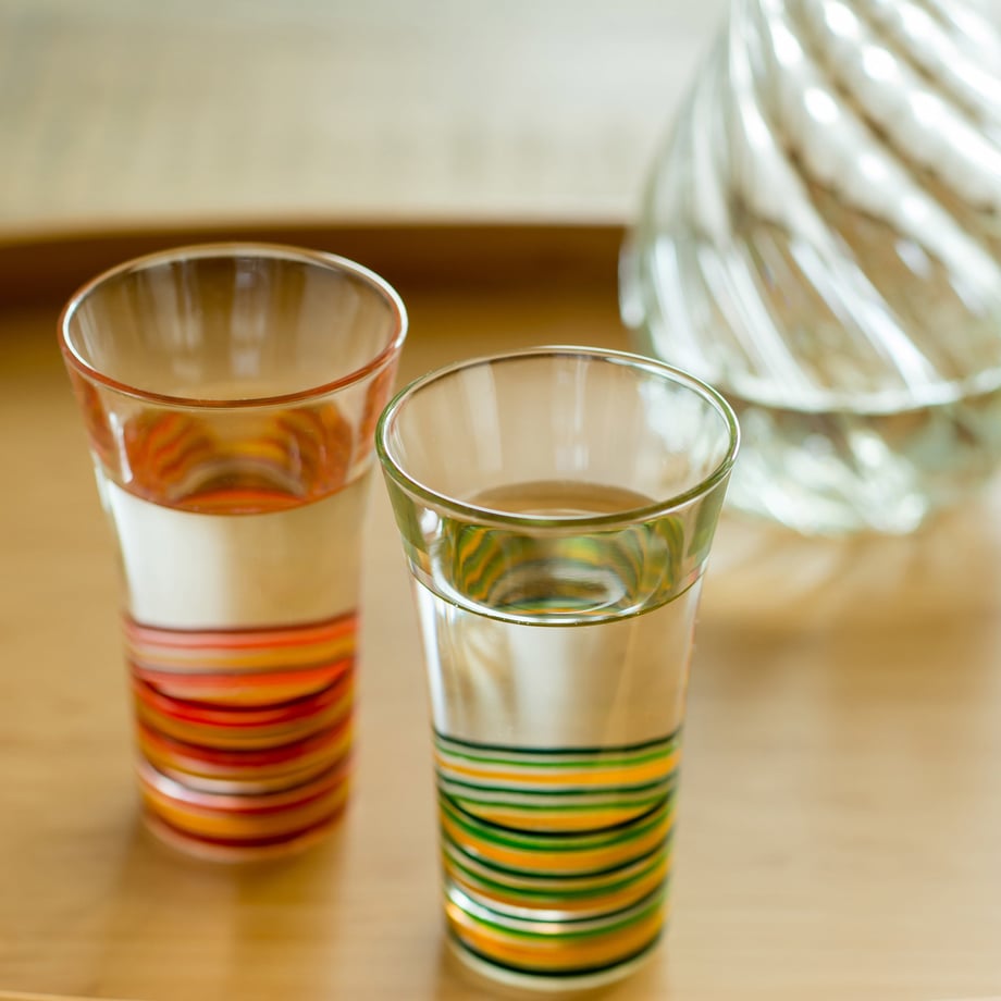 saiun Sake-Cup L Red and Yellow