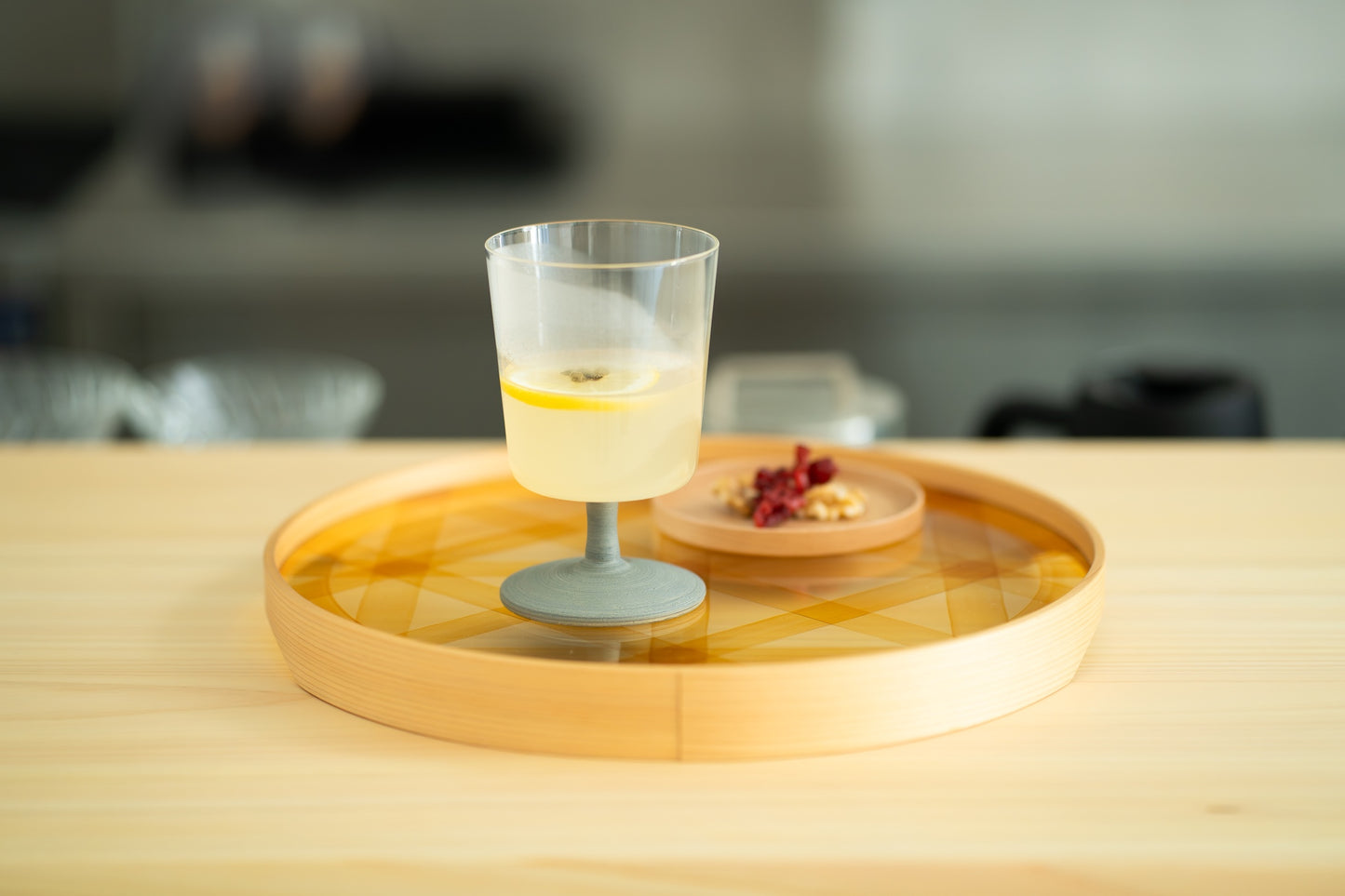 温（on）ゴブレット　白錆刷毛目